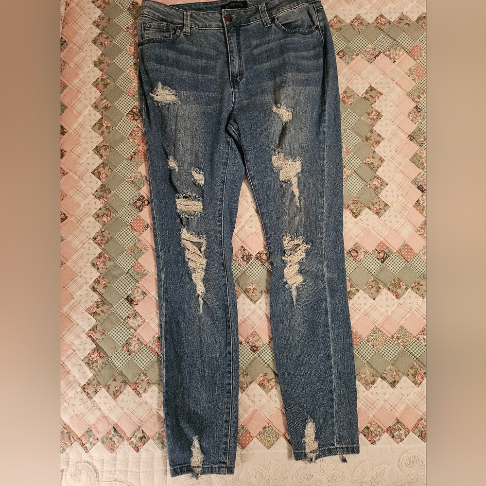 Blue Spice Distressed Blue Denim